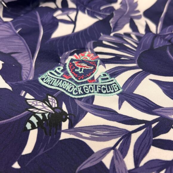 Greyson Polo Shirt Mens XXL Purple Floral Butterfly Port Marnock Golf Club - Picture 5 of 9